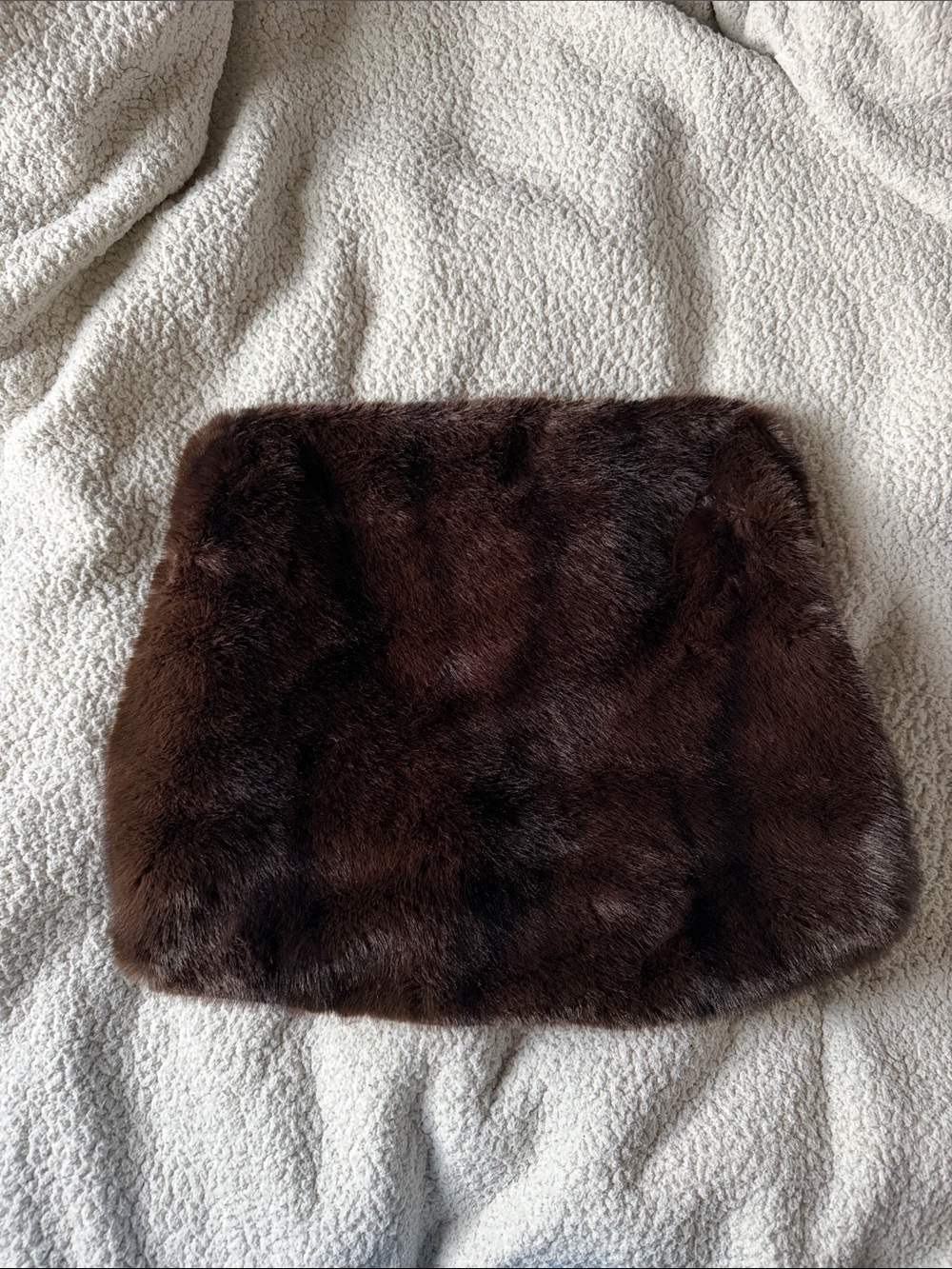Brown Faux Fur Clutch Bag - Women Accessories